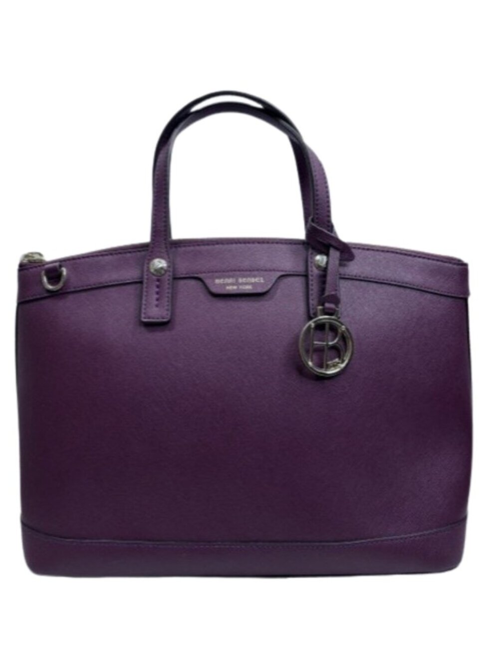Henri Bendel New York West 57th Saffiano Leather Satchel Bag Burgundy